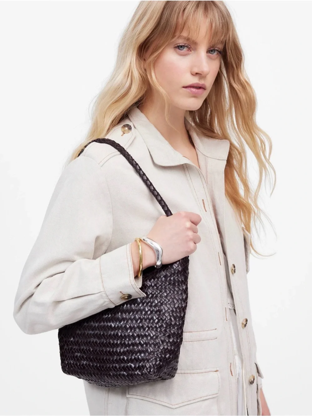 Madewell The Signature Woven Shoulder Bag in Coffee Bean NT928 - Picture 3 of 7